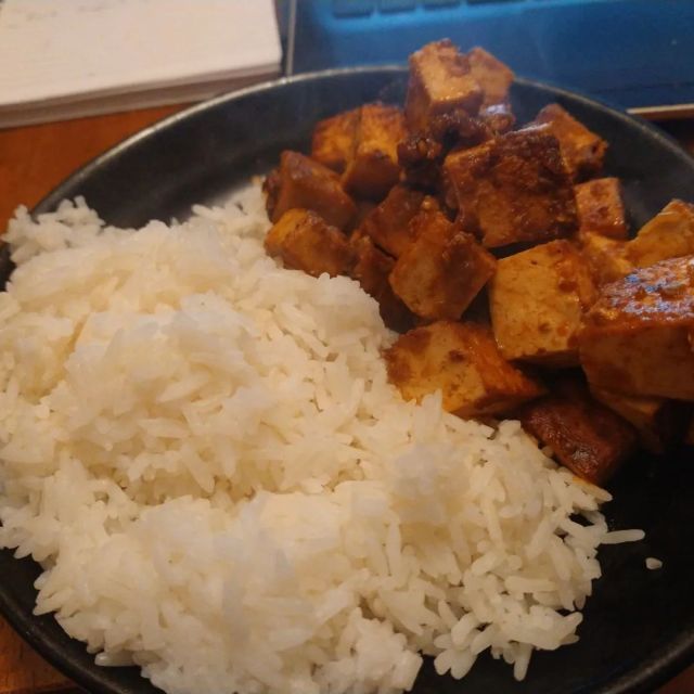 Spicy tofu with rice
